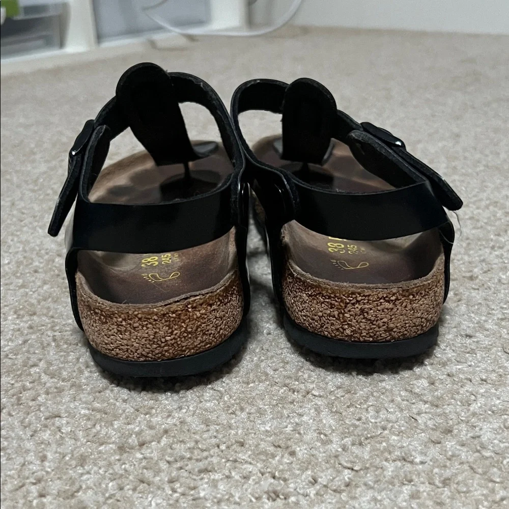 Birkenstock Gizeh Heel Strap Glossy Black Sandals - Picture 4 of 9